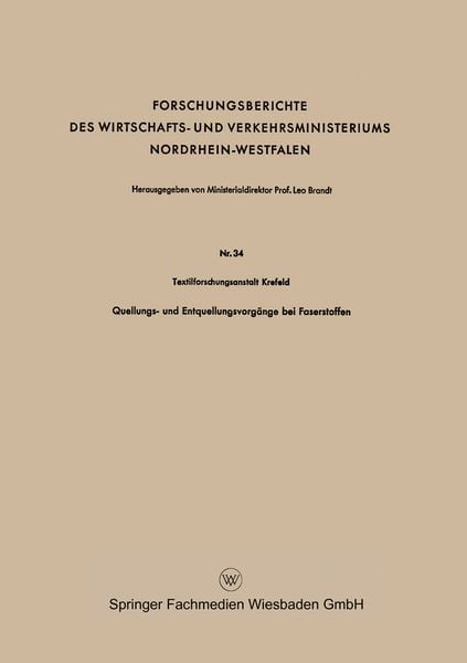 Produktbild: Quellungs- und Entquellungsvorg&auml;nge bei Faserstoffen