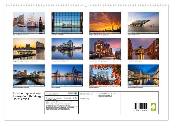 Produktbild: Urbane Impressionen: Hansestadt Hamburg - Tor zur Welt (hochwertiger Premium Wandkalender 2027 DIN A2 quer), Kunstdruck in Hochglanz