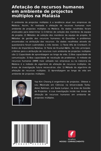 Produktbild: Afeta&ccedil;&atilde;o de recursos humanos em ambiente de projectos m&uacute;ltiplos na Mal&aacute;sia