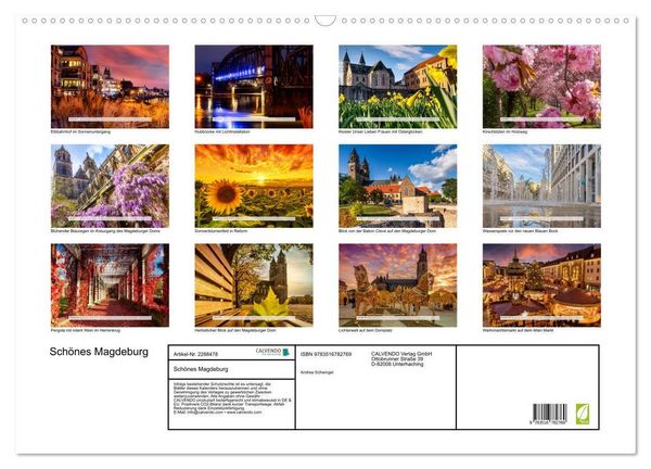 Produktbild: Sch&ouml;nes Magdeburg (Wandkalender 2027 DIN A2 quer), CALVENDO Monatskalender