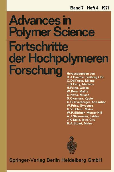 Produktbild: Fortschritte der Hochpolymeren Forschung