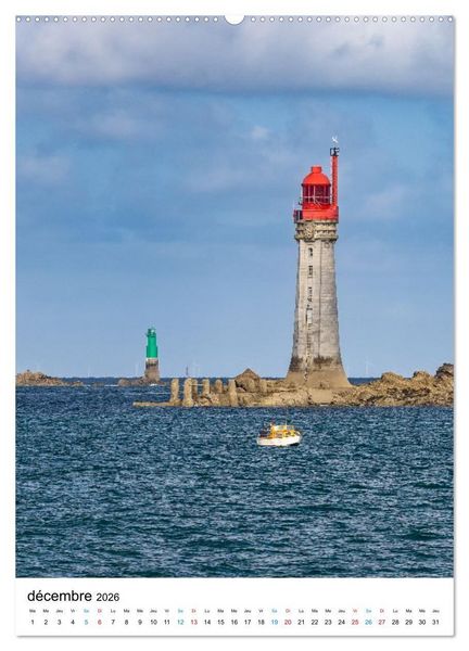 Produktbild: Phares Bretons Gardiens de la c&ocirc;te bretonne (Calendrier mural 2026 DIN A2 horizontal), CALVENDO calendrier mensuel