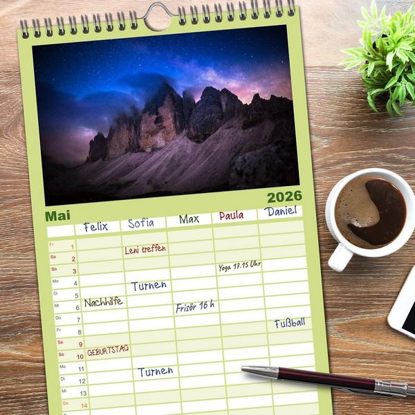 Produktbild: Familienplaner 2026 - Wild, Wild Places mit 5 Spalten (Wandkalender, 21 x 45 cm) CALVENDO