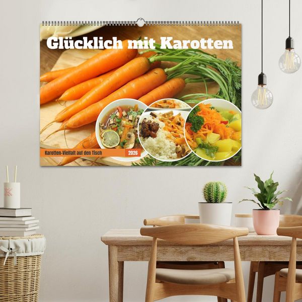 Produktbild: Gl&uuml;cklich mit Karotten (Wandkalender 2026 DIN A2 quer), CALVENDO Monatskalender