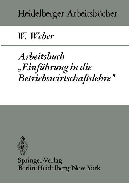 Produktbild: Arbeitsbuch "Einf&uuml;hrung in die Betriebswirtschaftslehre"