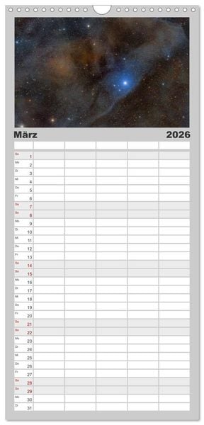 Produktbild: Familienplaner 2026 - Deepsky XVII mit 5 Spalten (Wandkalender, 21 x 45 cm) CALVENDO