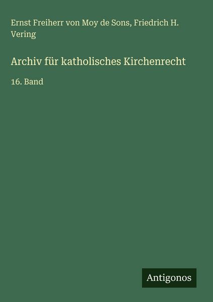 Produktbild: Archiv f&uuml;r katholisches Kirchenrecht