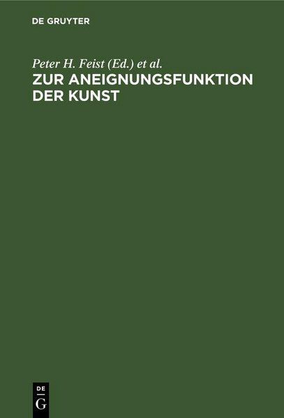 Produktbild: Zur Aneignungsfunktion der Kunst