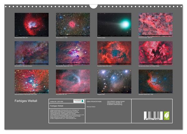 Produktbild: Farbiges Weltall (Wandkalender 2026 DIN A3 quer), CALVENDO Monatskalender