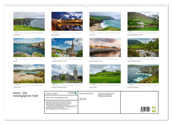 Produktbild: Irland - Die smaragdgr&uuml;ne Insel (Wandkalender 2026 DIN A2 quer), CALVENDO Monatskalender