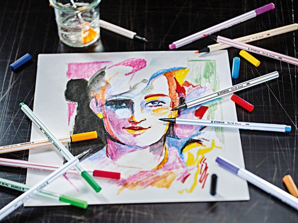 Produktbild: STABILO Pen 68 brush zitronengelb