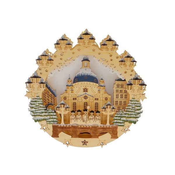 HTI-Living Fensterbild beleuchtet Dresden Frauenkirche