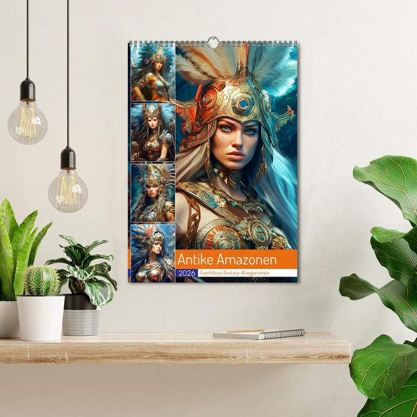 Produktbild: Antike Amazonen. Furchtlose Fantasy-Kriegerinnen (Wandkalender 2026 DIN A3 hoch), CALVENDO Monatskalender