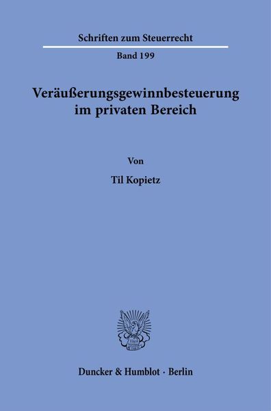 Produktbild: Ver&auml;u&szlig;erungsgewinnbesteuerung im privaten Bereich