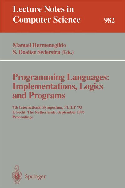 Produktbild: Programming Languages: Implementations, Logics and Programs