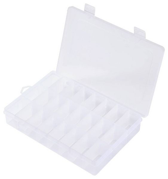 Produktbild: TRU COMPONENTS TC-ERB-9049 Sortimentskasten (L x B x H) 210 x 140 x 38 mm Anzahl F&auml;cher: 24 variable Unterteilung Inhalt 1 St.