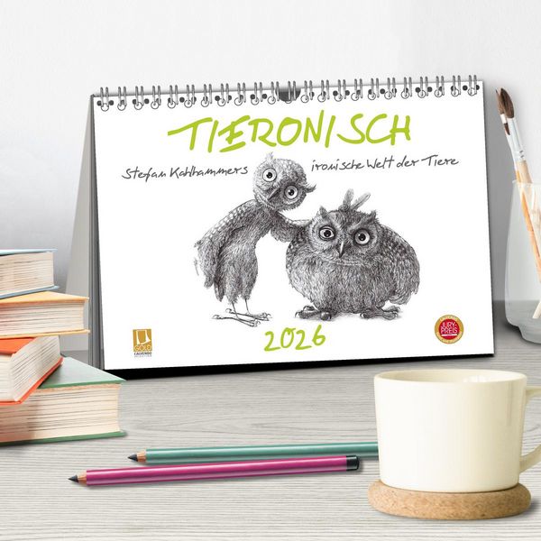 Produktbild: TIERONISCH (Tischkalender 2026 DIN A5 quer), CALVENDO Monatskalender