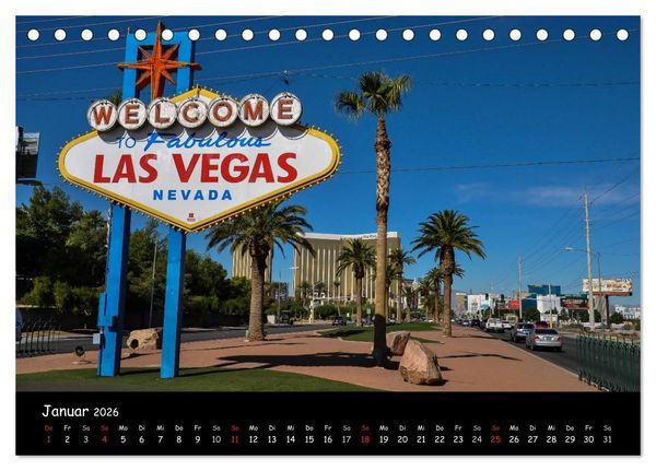 Produktbild: Rundreise Kalifornien mit Las Vegas (Tischkalender 2026 DIN A5 quer), CALVENDO Monatskalender