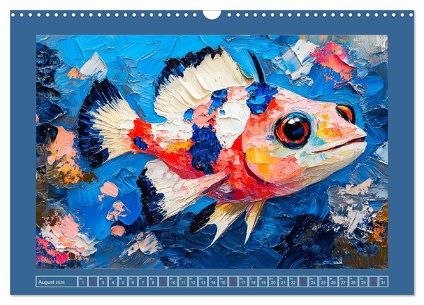 Produktbild: Bunte Fische im &Ouml;lgem&auml;lde-Stil. Zuhause in den Meerestiefen (Wandkalender 2026 DIN A3 quer), CALVENDO Monatskalender