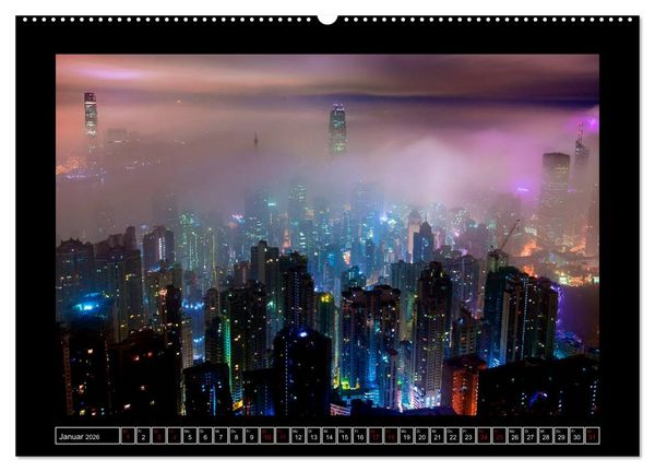 Produktbild: Metropolen - Asiens sch&ouml;nste St&auml;dte bei Nacht (hochwertiger Premium Wandkalender 2026 DIN A2 quer), Kunstdruck in Hochglanz