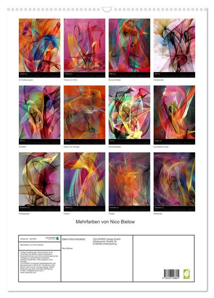 Produktbild: Mehrfarben von Nico Bielow (Wandkalender 2026 DIN A2 hoch), CALVENDO Monatskalender