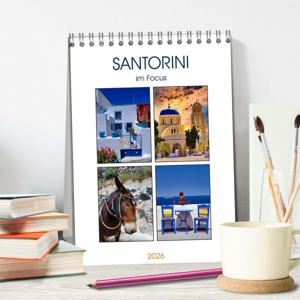 Produktbild: Santorini im Focus (Tischkalender 2026 DIN A5 hoch), CALVENDO Monatskalender