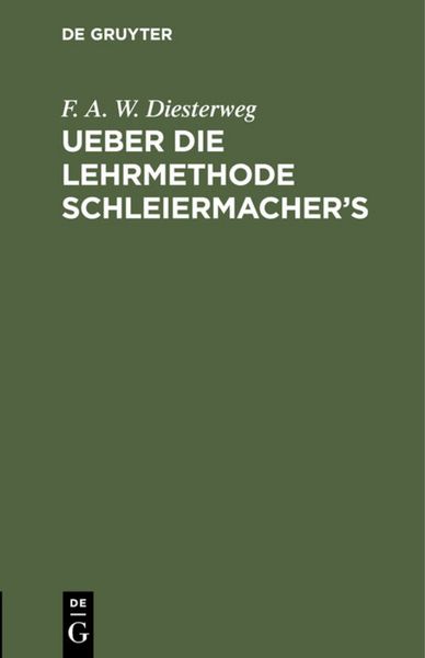 Produktbild: Ueber die Lehrmethode Schleiermacher's