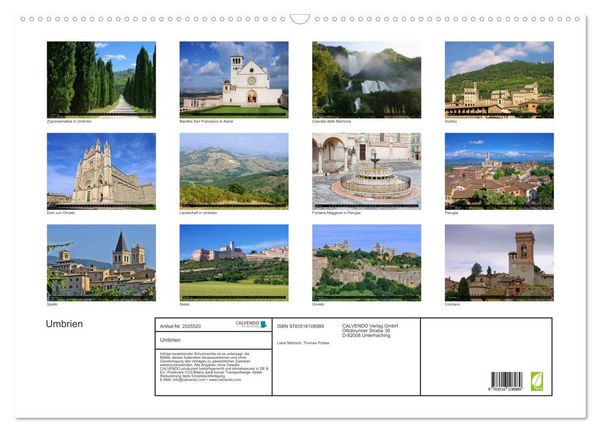 Produktbild: Umbrien (Wandkalender 2026 DIN A2 quer), CALVENDO Monatskalender