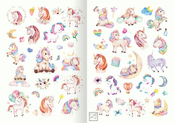 Produktbild: Meine Aquarell-Sticker &ndash; Einh&ouml;rner