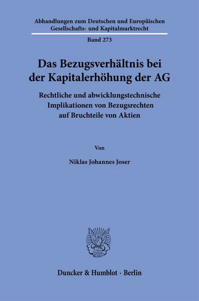 Produktbild: Das Bezugsverh&auml;ltnis bei der Kapitalerh&ouml;hung der AG