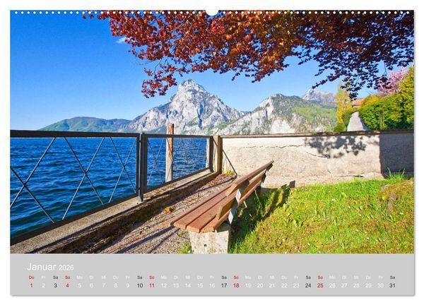 Produktbild: Am sch&ouml;nen Traunsee im Salzkammergut (hochwertiger Premium Wandkalender 2026 DIN A2 quer), Kunstdruck in Hochglanz