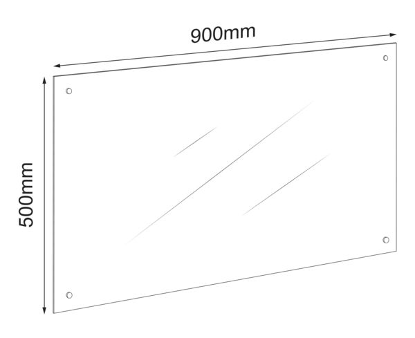 Produktbild: K&uuml;chenr&uuml;ckwand Herd Spritzschutz 90 x 50 cm Esilo