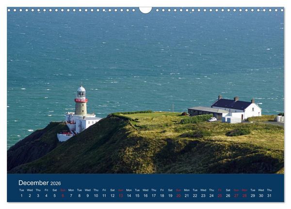 Produktbild: Irish Lighthouses - Beacons along Ireland's wild coast (Wall Calendar 2026 DIN A3 landscape), CALVENDO 12 Month Wall Calendar