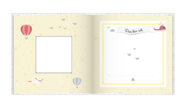 Produktbild: Babyalbum mit Fensterausschnitt f&uuml;r das 1. Lebensjahr zum Eintragen der sch&ouml;nsten Momente und Erinnerungen mit Platz f&uuml;r Fotos | f&uuml;r M&auml;dchen