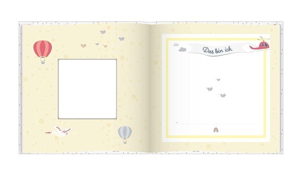 Babyalbum mit Fensterausschnitt für das 1. Lebensjahr zum Eintragen der schönsten Momente und Erinnerungen mit Platz für Fotos | für Mädchen