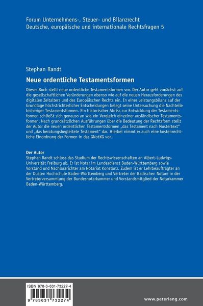 Produktbild: Neue ordentliche Testamentsformen