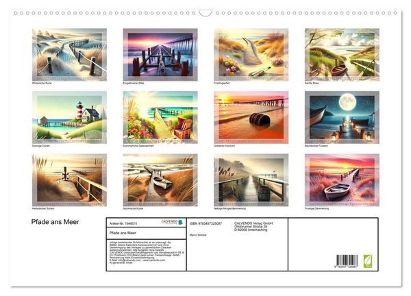Produktbild: Pfade ans Meer (Wandkalender 2026 DIN A2 quer), CALVENDO Monatskalender