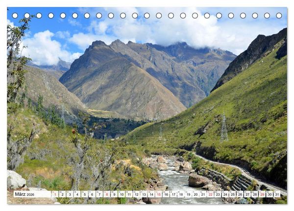 Produktbild: Inka Trail und Machu Picchu, Trekking zur ber&uuml;hmten Inkastadt (Tischkalender 2026 DIN A5 quer), CALVENDO Monatskalender