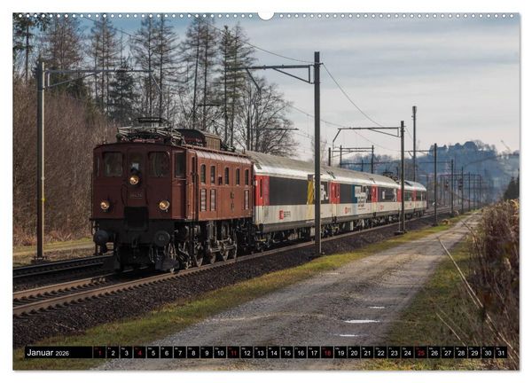 Produktbild: Eisenbahn-Nostalgie - Oldtimer auf Schweizer Schienen (Wandkalender 2026 DIN A2 quer), CALVENDO Monatskalender