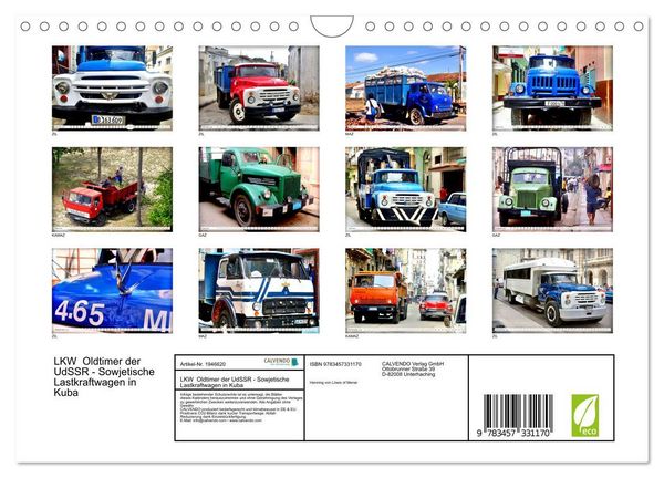 Produktbild: LKW Oldtimer der UdSSR - Sowjetische Lastkraftwagen in Kuba (Wandkalender 2026 DIN A4 quer), CALVENDO Monatskalender
