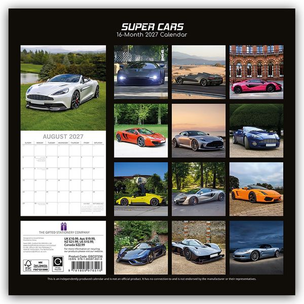 Produktbild: Super Cars &ndash; Traumautos 2027 &ndash; 16-Monatskalender