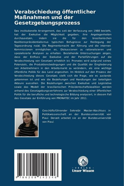 Produktbild: Verabschiedung &ouml;ffentlicher Ma&szlig;nahmen und der Gesetzgebungsprozess