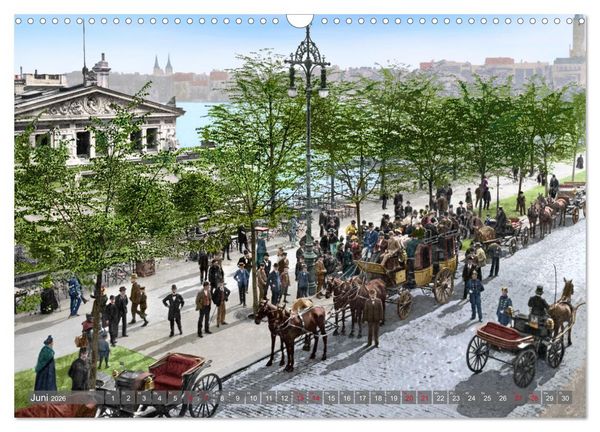 Produktbild: Hamburg zur Kaiserzeit - Fotos neu restauriert und koloriert (Wandkalender 2026 DIN A3 quer), CALVENDO Monatskalender