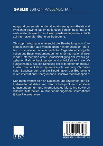 Produktbild: Internationales Beschwerdemanagement