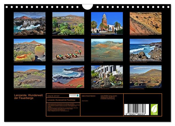 Produktbild: Lanzarote. Wunderwelt der Feuerberge (Wandkalender 2026 DIN A4 quer), CALVENDO Monatskalender