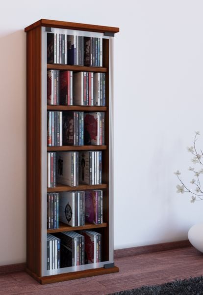 Produktbild: Holz CD DVD Stand Regal Schrank Classic Glast&uuml;r