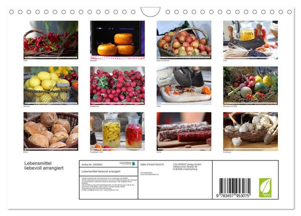 Produktbild: Lebensmittel liebevoll arrangiert (Wandkalender 2026 DIN A4 quer), CALVENDO Monatskalender