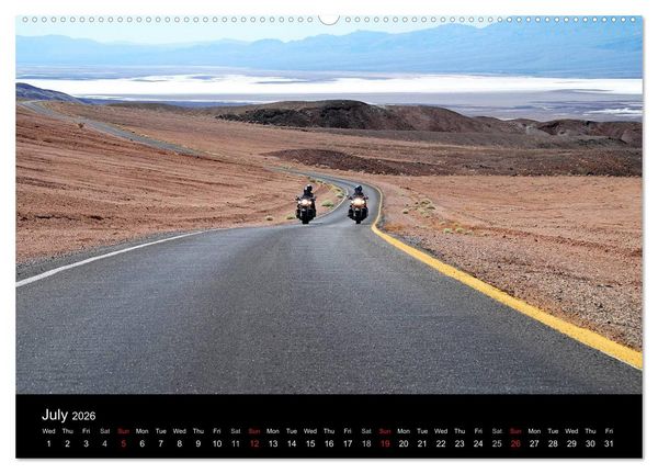 Produktbild: Riding the Wild West - America's Backroads by Motorcycle (High Quality Premium Wall Calendar 2026 DIN A2 landscape),CALVENDO 12 Month Wall Calendar