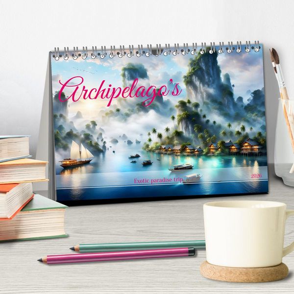 Produktbild: Archipelago's Exotic paradise trip (Desk Calendar 2026 DIN A5 landscape), CALVENDO 12 Month DeskCalendar