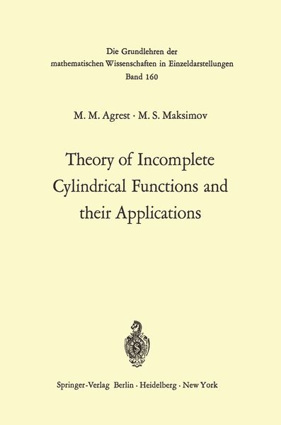 Produktbild: Theory of Incomplete Cylindrical Functions and their Applications